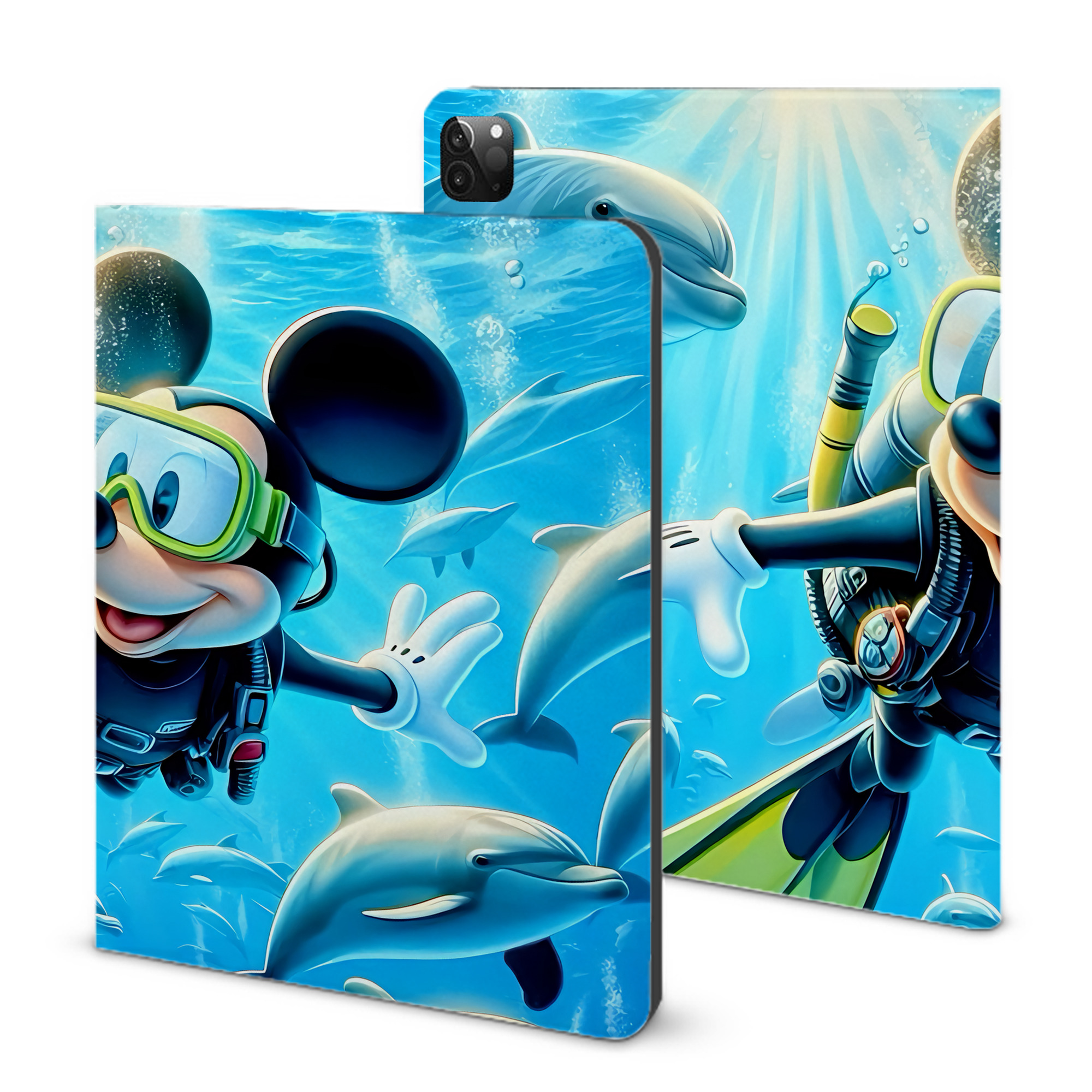 ミッキーマウス Mickey Mouse IPadケース ペンホルダー付き ブックスタイルデザイン